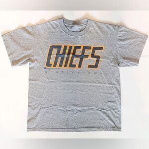 Vtg 2002 Slap Shot 2 Charlestown Chiefs M&O Knits Movie Promo T-Shirt Size (L) 